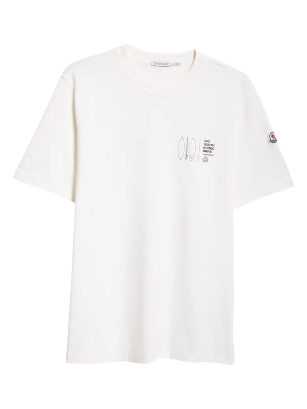 Moncler 340 North Rodeo Drive Los Angeles Exclusive Graphic T-Shirt in Off-White